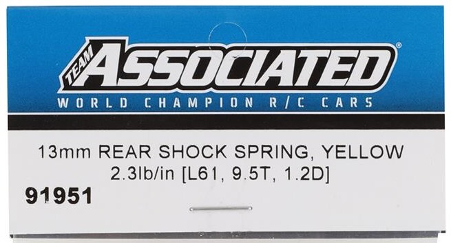 Team Associated 1/10 Off-Road Shock Spring Chart