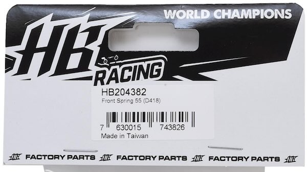 HB 1/10 Scale Off-road Shock Spring Chart