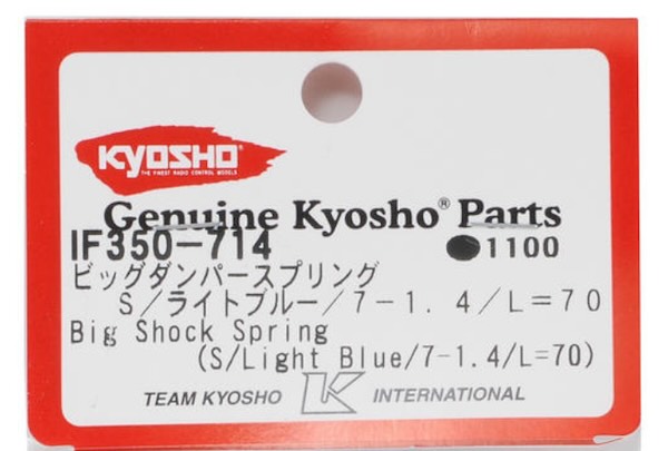 Kyosho 1/8 Scale Off-road Shock Spring Chart