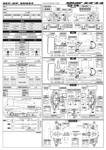 XRAY X4 '24 Setup Sheet Blank