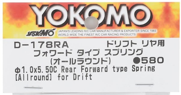 Yokomo 1/10 Drift Car Shock Spring List