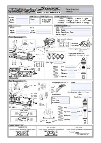 Sworkz S12-2D EVO Setup Sheet Editable