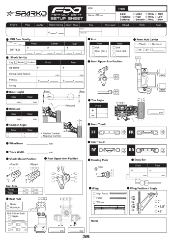 Sparko F8 Setup Sheet Blank