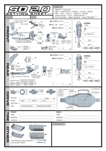 Yokomo SO2.0 Setup Sheet Blank