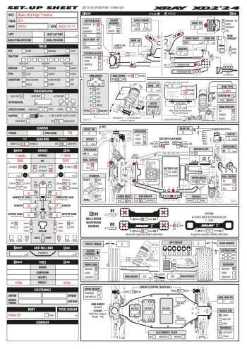 XRAY XB2 '24 Setup Sheet Dirt High Grip