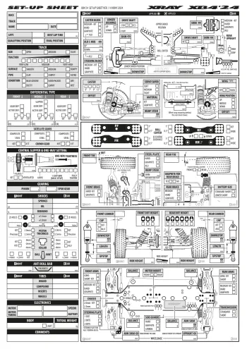 XRAY XB4 '24 Setup Sheet Blank