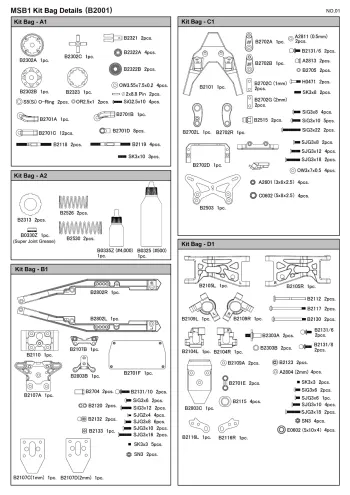 Mugen MSB1 Parts List Kit