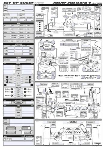 XRAY XB8E '24 C-Hub Setup Sheet Editable