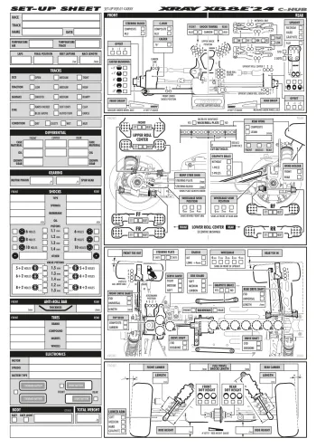XRAY XB8E '24 C-Hub Setup Sheet Blank