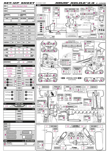 XRAY XB8E '24 C-Hub Setup Sheet Kit