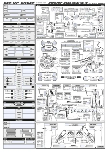 XRAY XB8E '24 Pivot Ball Setup Sheet Editable