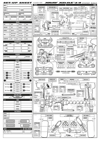 XRAY XB8E '24 Pivot Ball Setup Sheet Blank