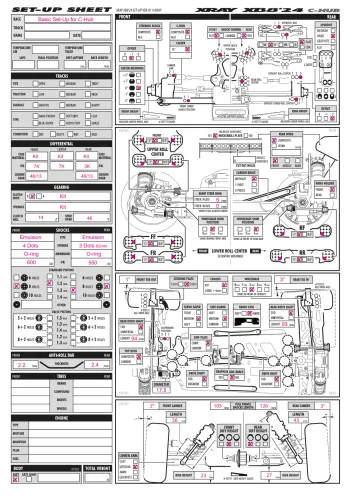 XRAY XB8 '24 C-Hub Setup Sheet Basic
