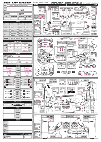 XRAY XB8 '24 Pivot Ball Setup Sheet Basic