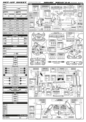 XRAY XB8 '24 Pivot Ball Setup Sheet Blank