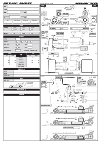 XRAY X8 24 Setup Sheet Blank