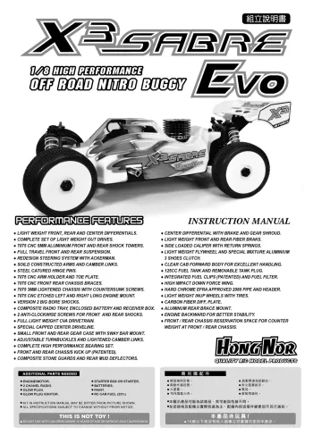 Hongnor X3 Sabre 3.0 EVO Manual