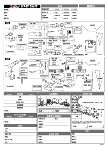 Infinity IFB8 Setup Sheet Blank