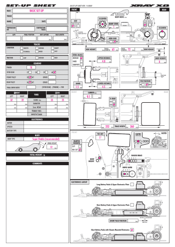 XRAY X8 '25 Setup Sheet Basic