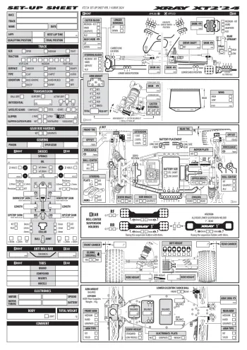 XRAY XT2 '24 Setup Sheet Blank