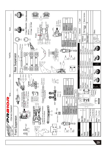 PR Racing B10R Setup Sheet Blank