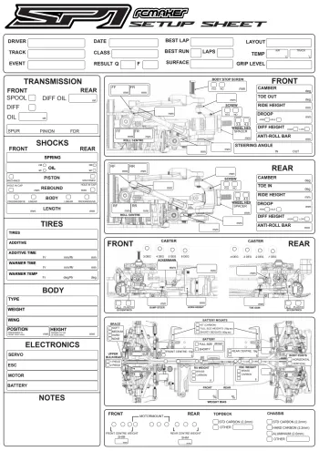RC MAKER SP1 Setup Sheet