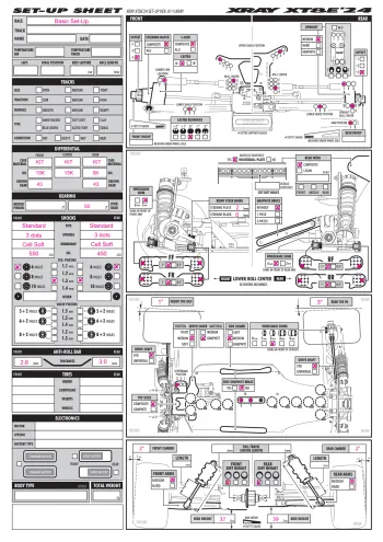 XRAY XT8E '24 Setup Sheet Basic