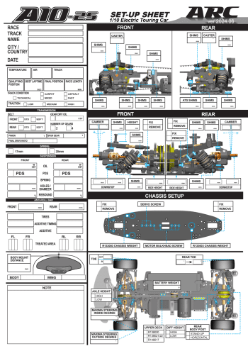 ARC A10-25 Setup Sheet Blank