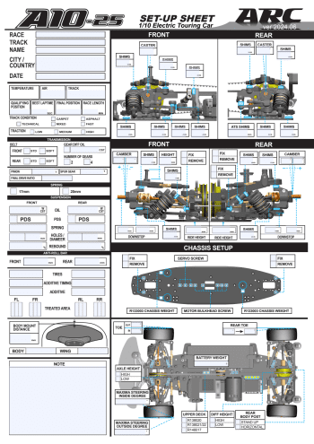 ARC A10-25 Setup Sheet Editable
