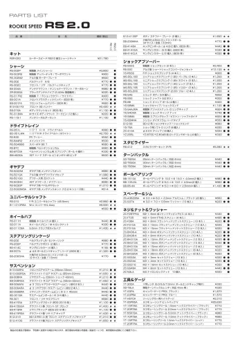 Yokomo RS2.0 Parts List