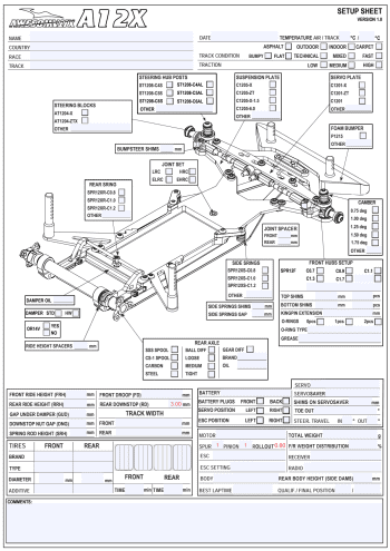 Awesomatix A12X Setup Sheet Editable