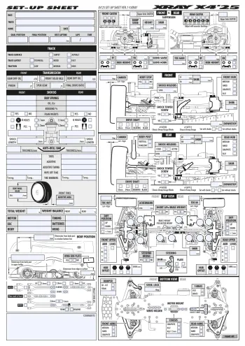 XRAY X4 '25 Setup Sheet Editable