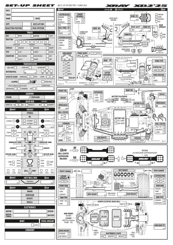 XRAY XB2 '25 Setup Sheet Blank