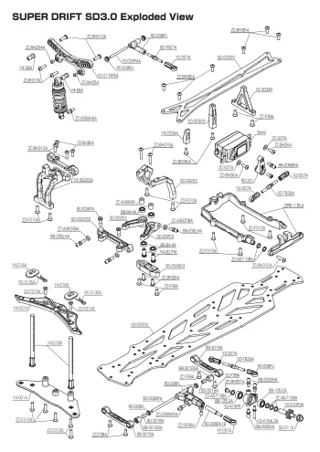 Yokomo SD3.0 Exploded View
