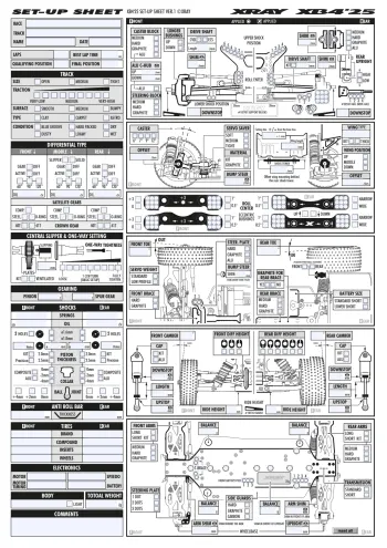XRAY XB4 '25 Setup Sheet Editable
