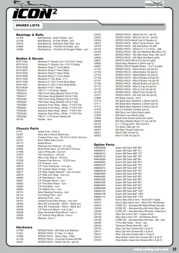 Schumacher ICON 2 Parts List