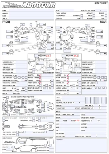 Awesomatix A800FXR Setup Sheet Editable