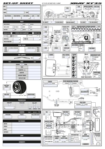 XRAY X1 '25 Setup Sheet Editable