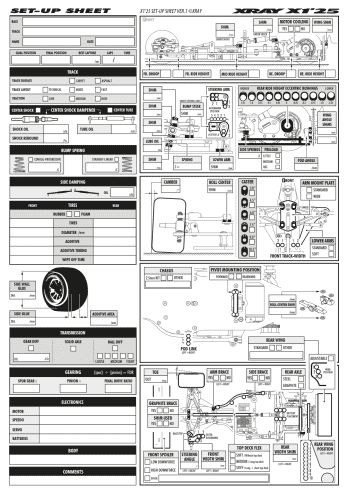 XRAY X1 '25 Setup Sheet Blank