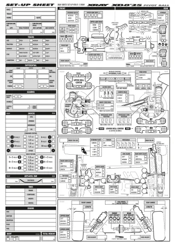 XRAY XB8 '25 Setup Sheet Blank