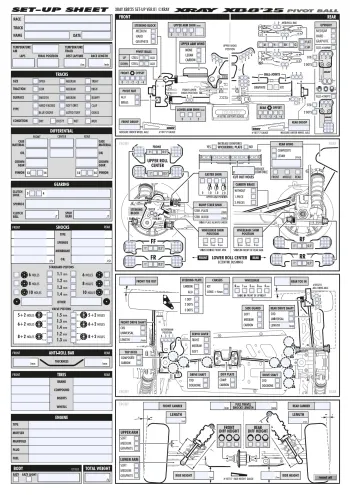 XRAY XB8 '25 Setup Sheet Editable