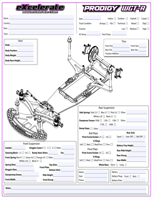 eXcelerate Prodigy WGT-R Setup Sheet Editable