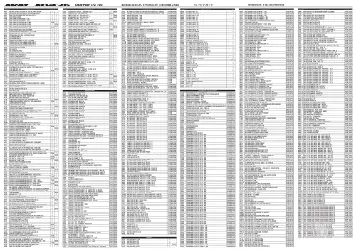 XRAY XB4 26 Parts List