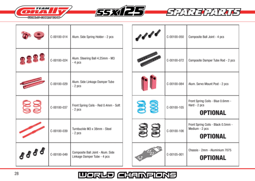 Corally SSX125 Parts List