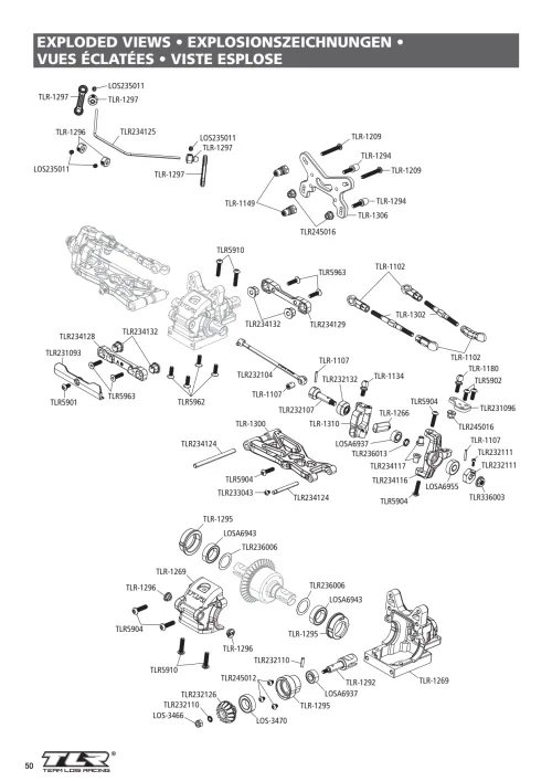 TLR 22X-4 2-0 DC Exploded View