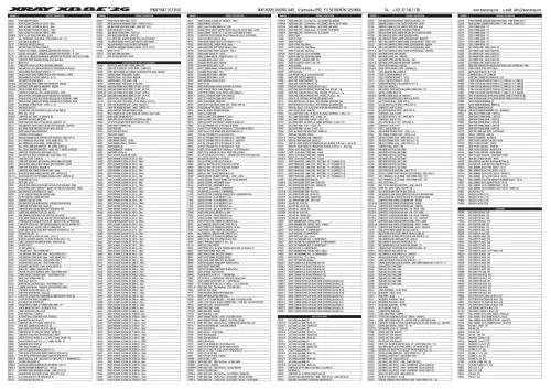 XRAY XB8E 26 Parts List