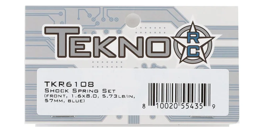 Tekno 1/8 Off-Road Shock Spring Chart (EB48, NB48, ET48 & NT48)
